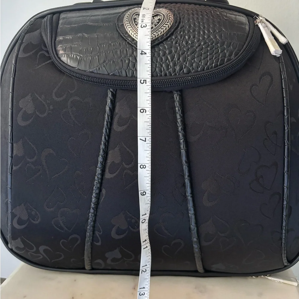 Brighton Black Cosmetic Bag with Silver Accents Travel Bag Carry on Bag NWOT - Picture 4 of 6